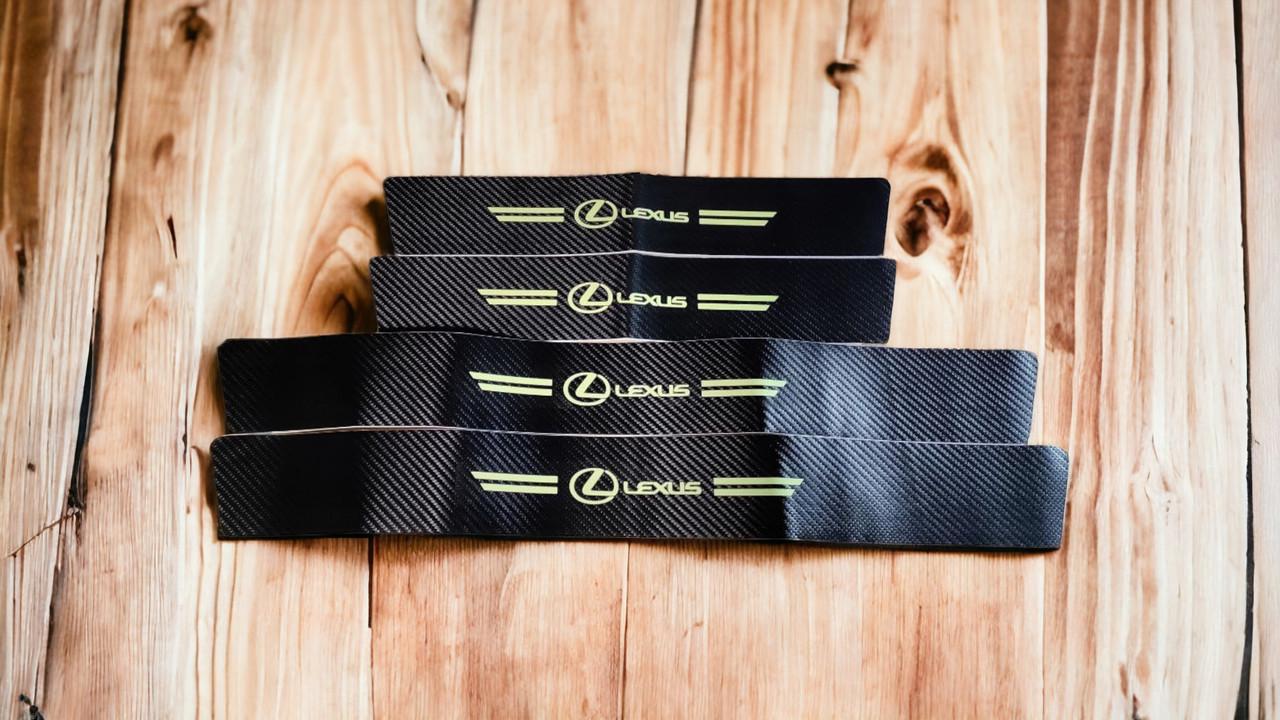 Пленка защитная накладка на пороги фосфорная для Lexus 4 шт. Черный карбон (2019706108)