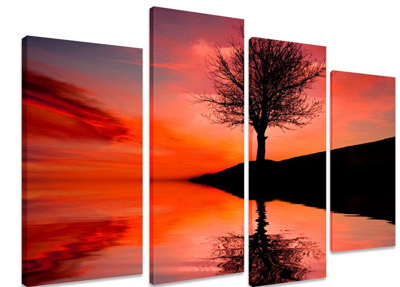 Модульная картина KIL Art Одинокое дерево на холсте из четырех частей 129x90 см (M4_L_256)