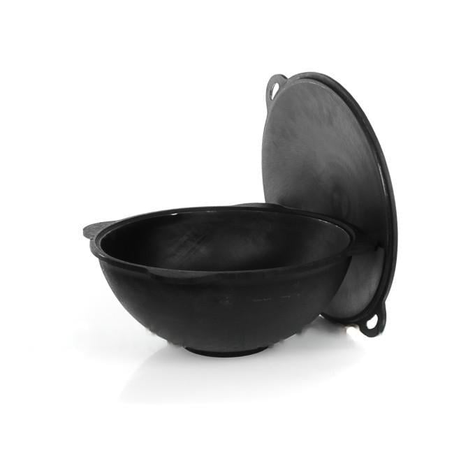 Казан наманганський Davr Metall чавунний з круглим дном з кришкою-садж на 12 л Чорний (132-131-UZ1-12)