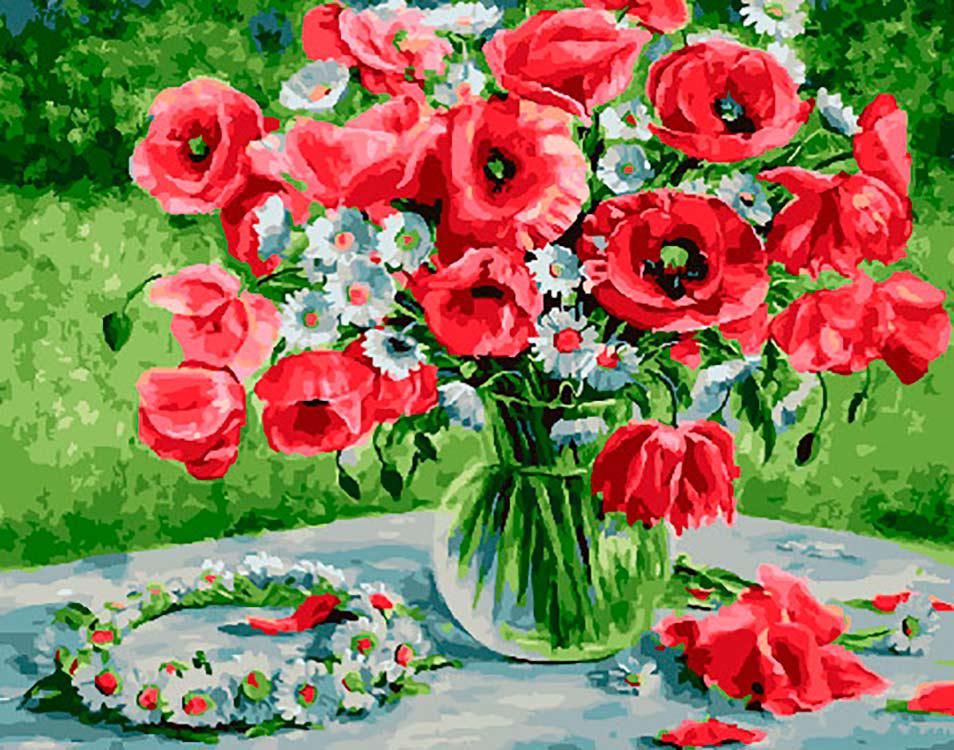 Картина по номерам Brushme Маки и веночек из ромашек 40x50 см (BRM30137) Картина по номерам Brushme Маки и веночек из ромашек 40x50 см (BRM30137)