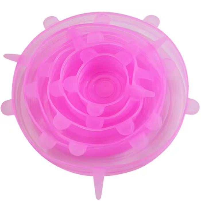 Комплект силиконовых крышек для хранения продуктов 6 шт. Розовый (1261) Комплект силиконовых крышек для хранения продуктов 6 шт. Розовый (1261)