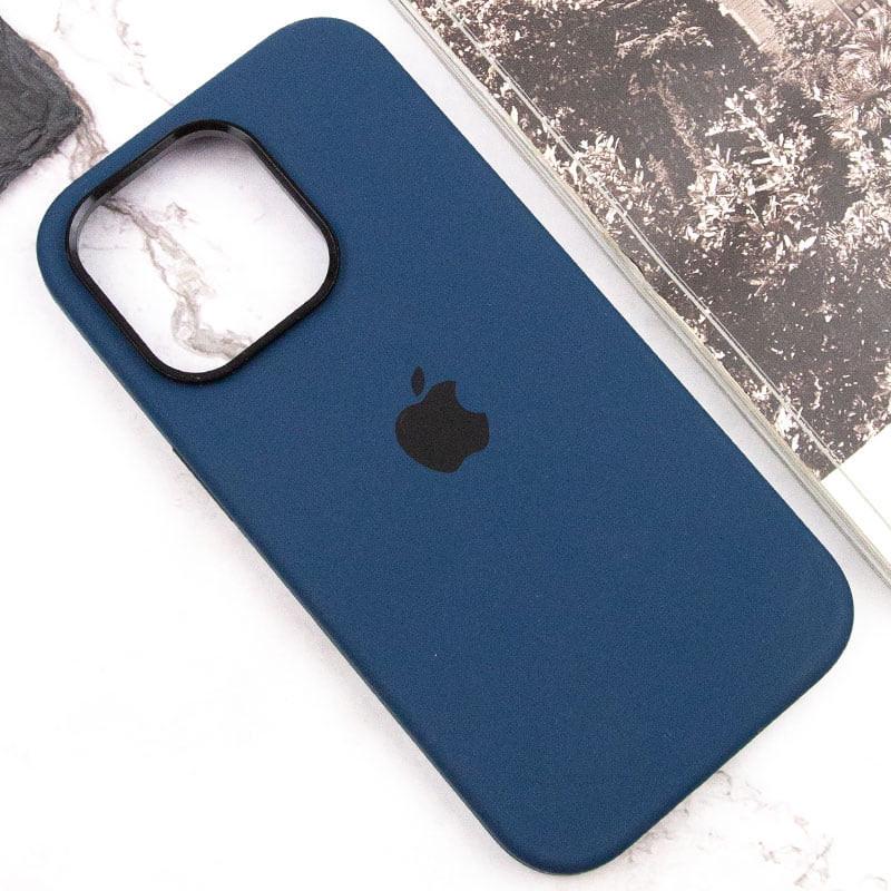 Противоударный чехол Silicone Case Metal Buttons (AA) для Apple iPhone 13 Pro (6.1") Синий / StromBlue - фото 7