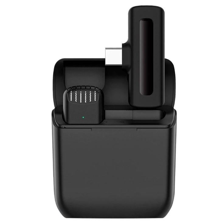 Микрофон беспроводной петличный J11 Type-C приемник и зарядный кейс Black (17617)