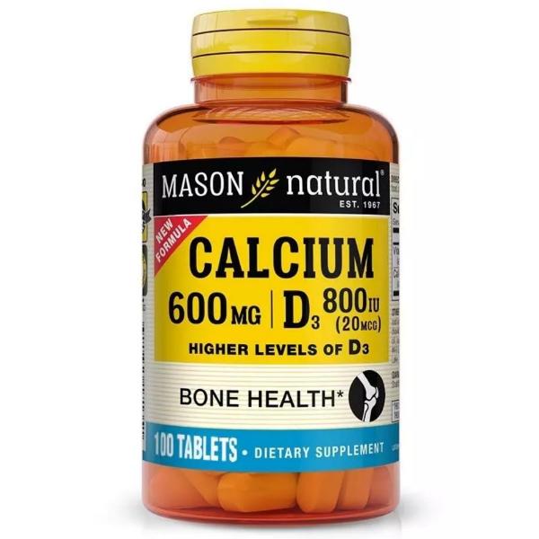 Витамин D Mason Natural D3 800 МЕ Calcium 600 мг with Vitamin D3 800 IU 100 таб. (000021534)