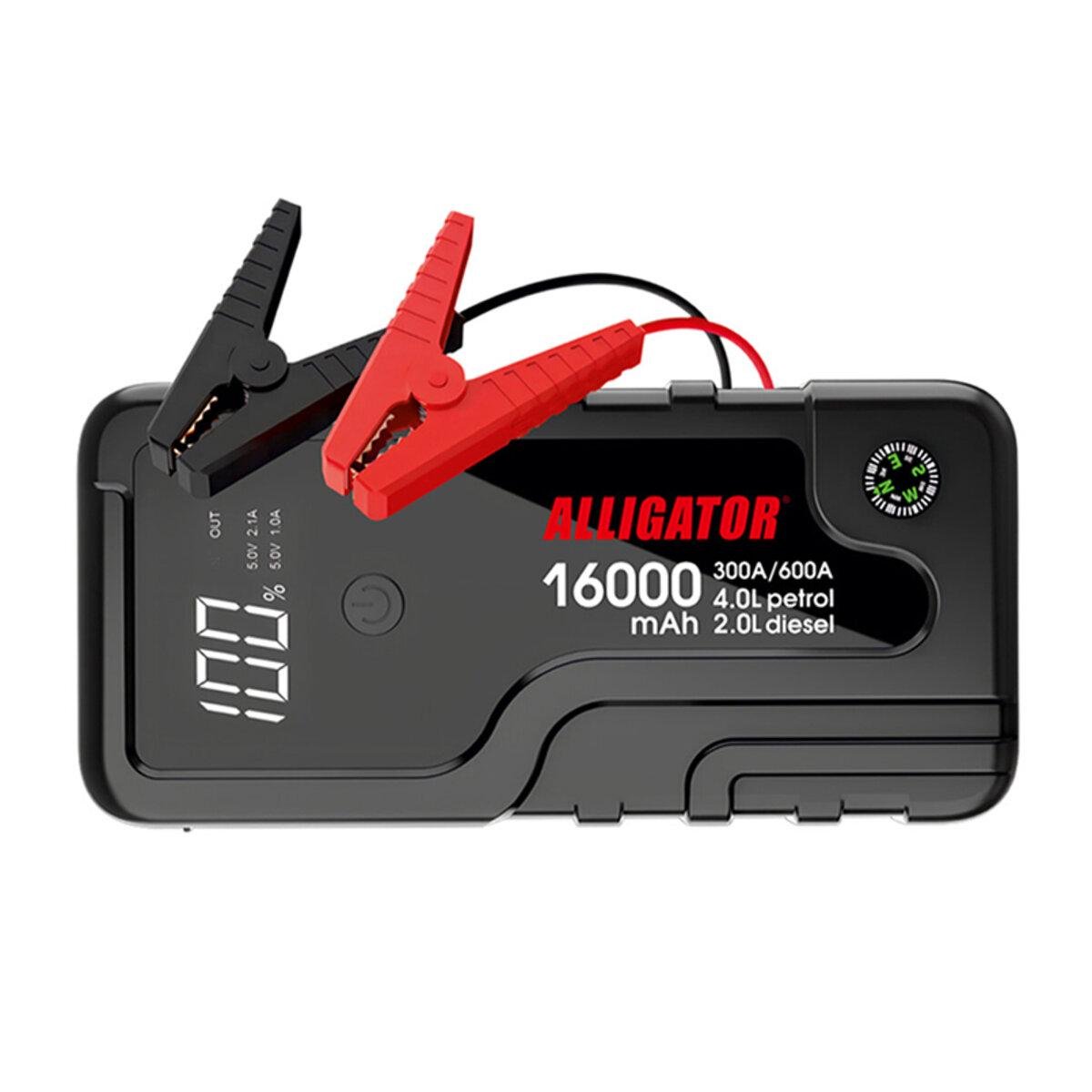 Пусковий пристрій Alligator Jump Starter 300A/600A 16000mAh з функцією Power Bank (JS841)