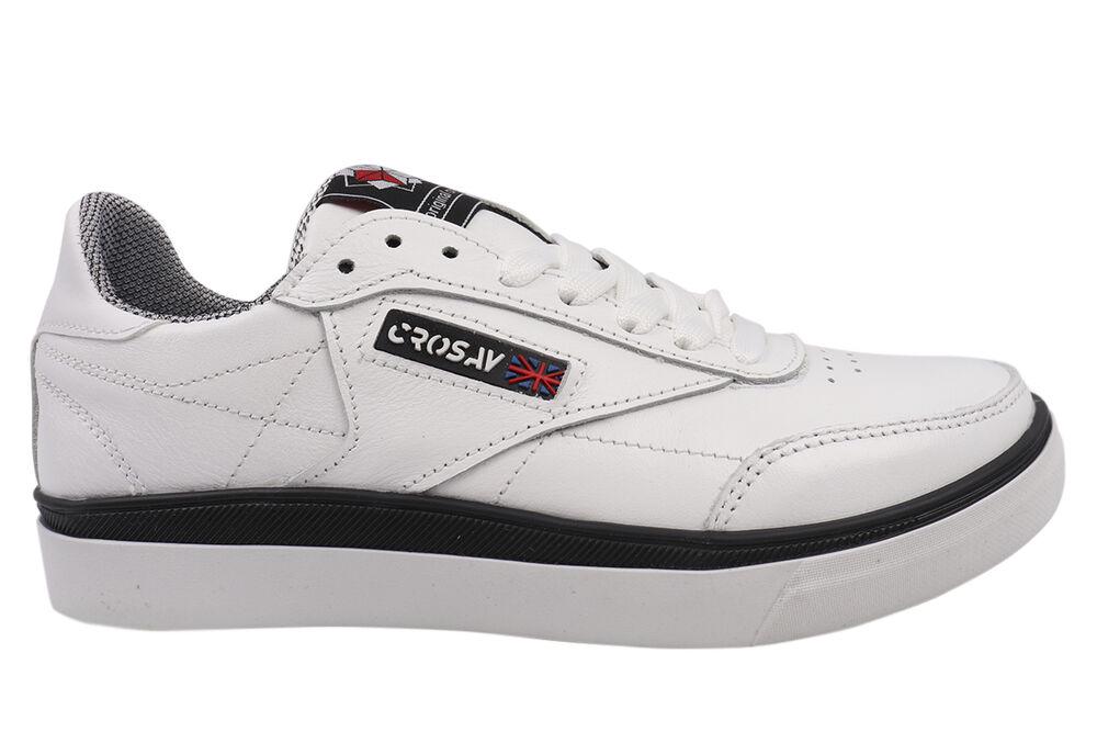Кеди чоловічі Cros Sav зі шкіри на низькому ходу на шнурівці р. 37 Білий (26-21DTC) - фото 3 Кеди чоловічі Cros Sav зі шкіри на низькому ходу на шнурівці р. 37 Білий (26-21DTC) - фото 3