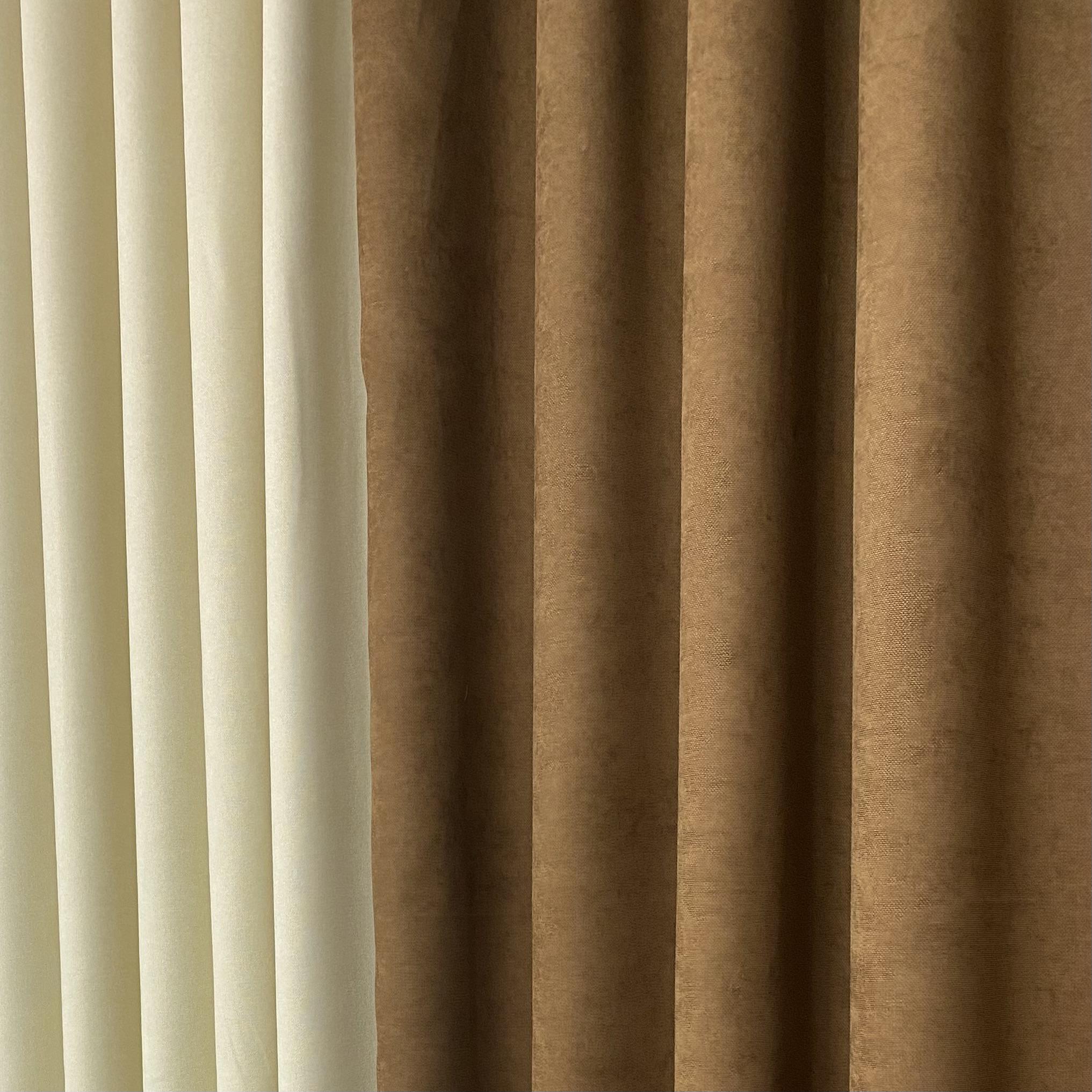Шторы микровелюр TG Home Дуэт №450 1,50х2,70 м Коричневый/Кремовый (450-216/250) - фото 3 Шторы микровелюр TG Home Дуэт №450 1,50х2,70 м Коричневый/Кремовый (450-216/250) - фото 3