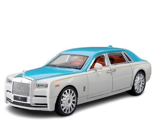 Модель игрушечного автомобиля металлическая Rolls-Royce 1:24 21 см Бело-бирюзовый