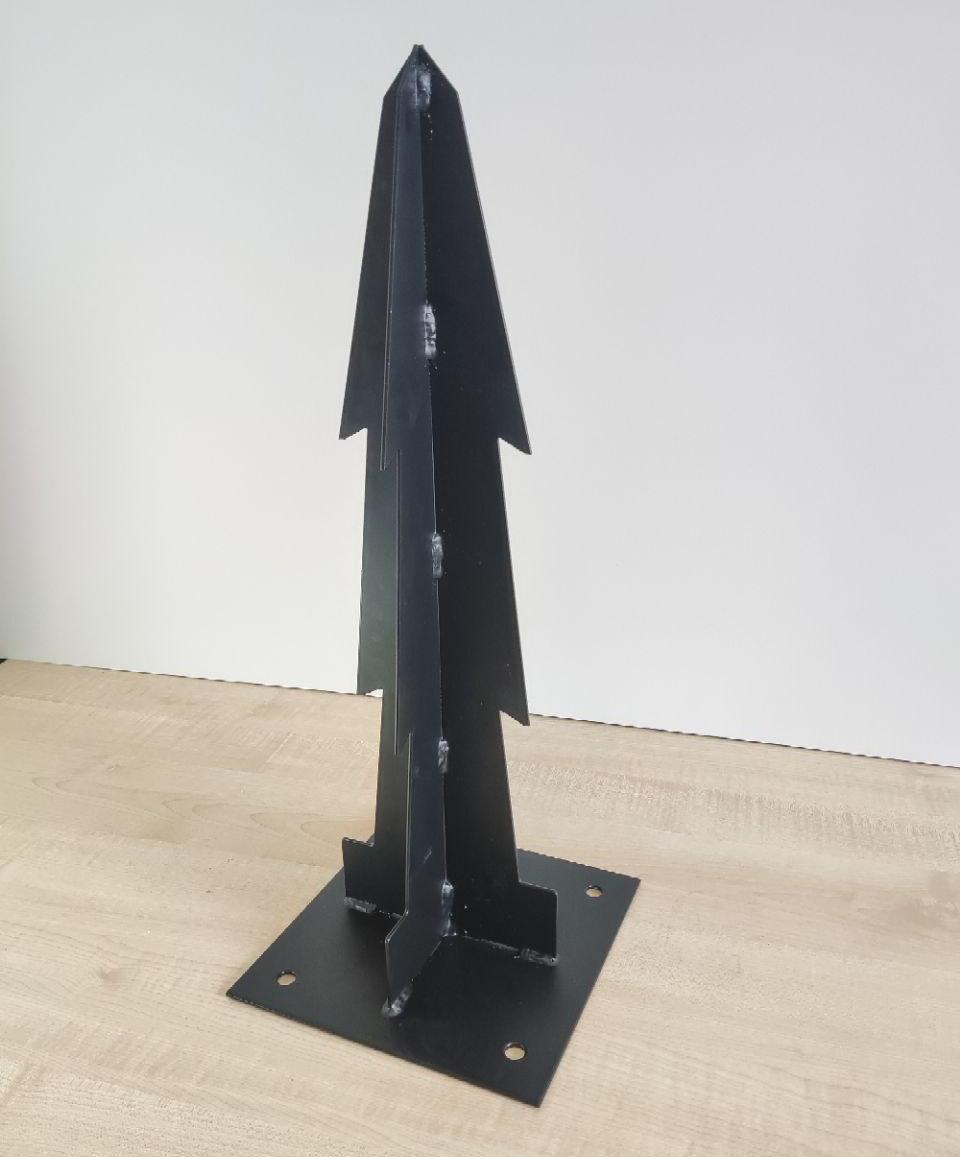 Анкер Ялинка под опору для бруса Черный