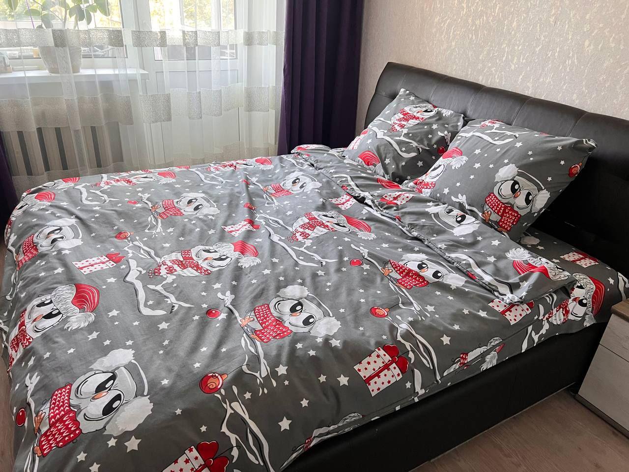 Комплект постільної білизни новорічний Gold Lux двоспальний бязь 180х220 см (29739563) - фото 2