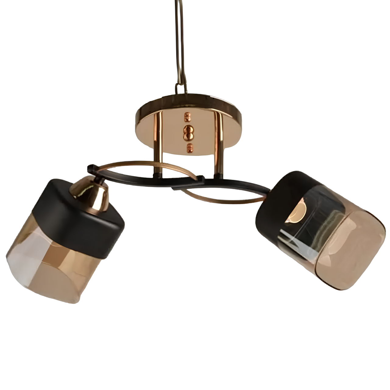 Люстра Svet з двома прямокутними плафонами під лампу Е27 Чорний/Золотий (SH-7570/2 FG+BK) Люстра Svet з двома прямокутними плафонами під лампу Е27 Чорний/Золотий (SH-7570/2 FG+BK)