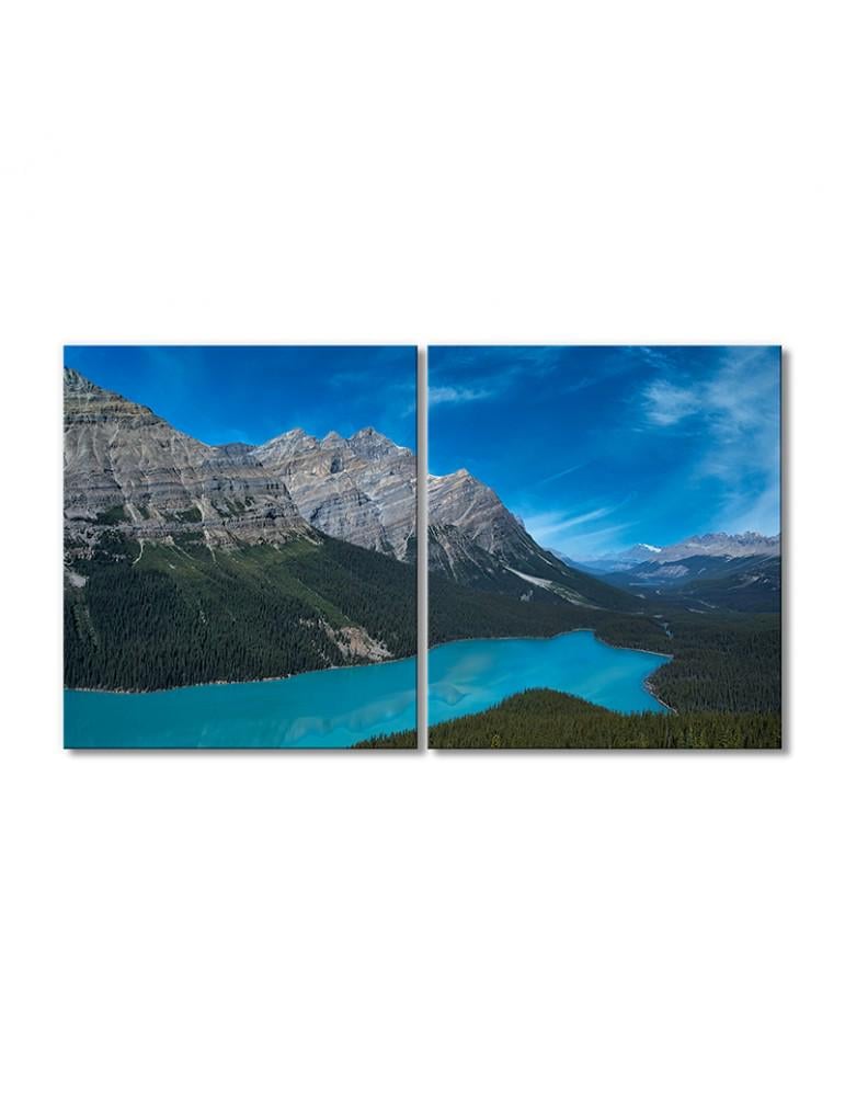 Картина модульная Пейто красивое озеро Канады 2 модуля 120x180 см