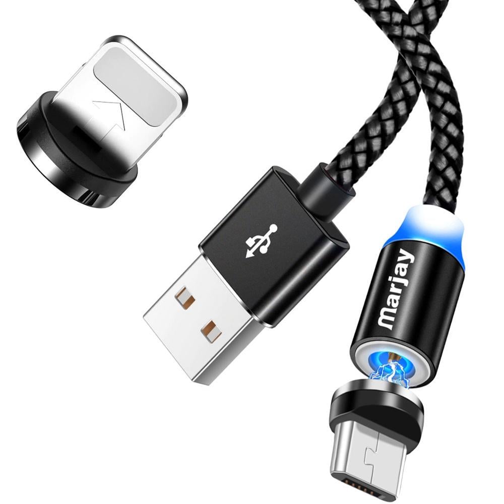 Кабель магнитный Marjay для зарядки и переходники MicroUSB и Lightning 1 м (26840)