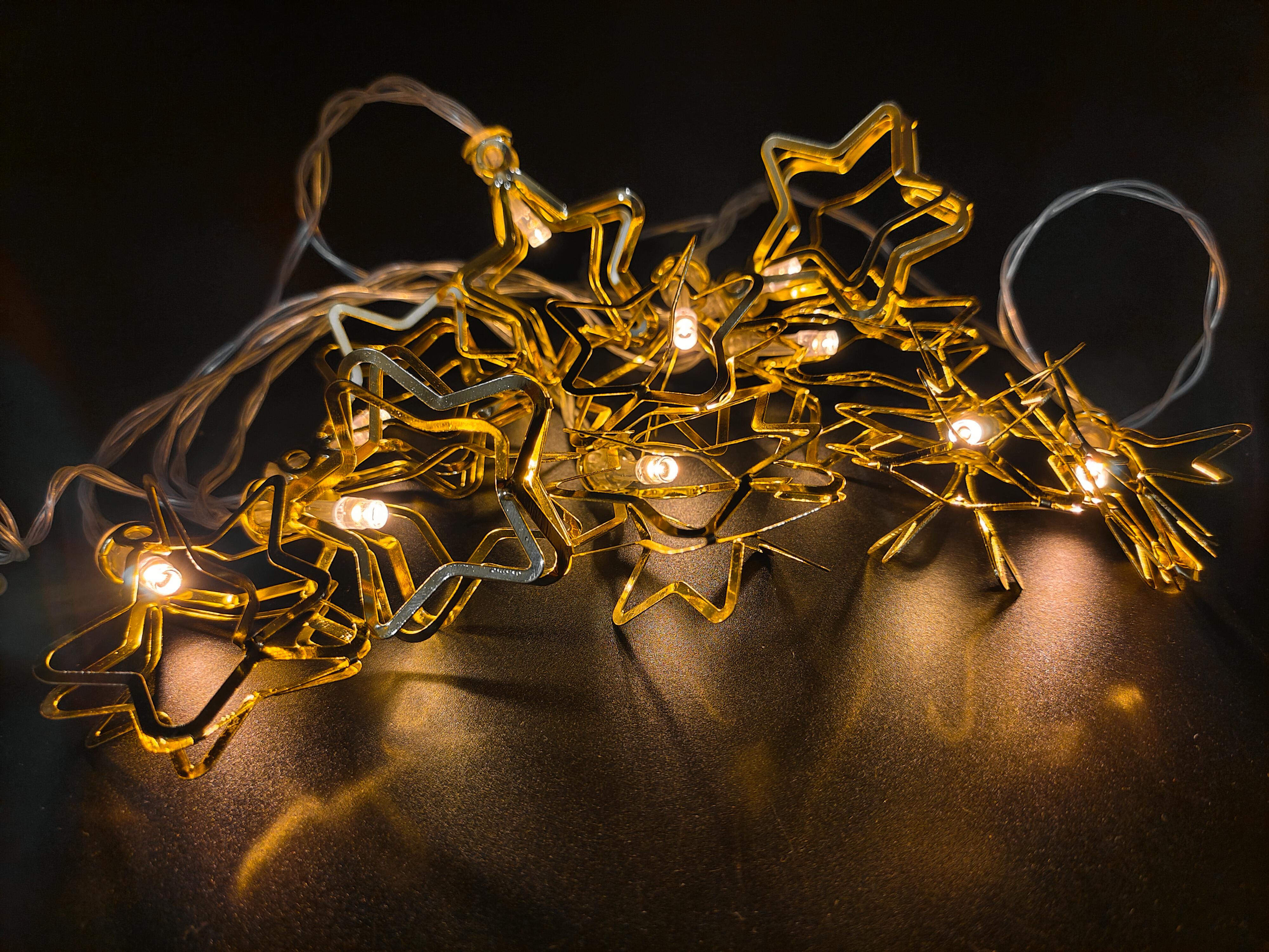 Світлодіодна гірлянда металеві Зірки 10 LED 2 м Жовтий