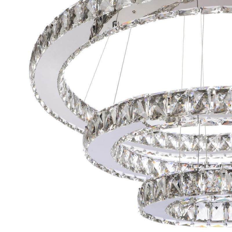 Люстра подвесная Brille BR-967S/68 W LED CH светодиодная хрустальные кольца - фото 2