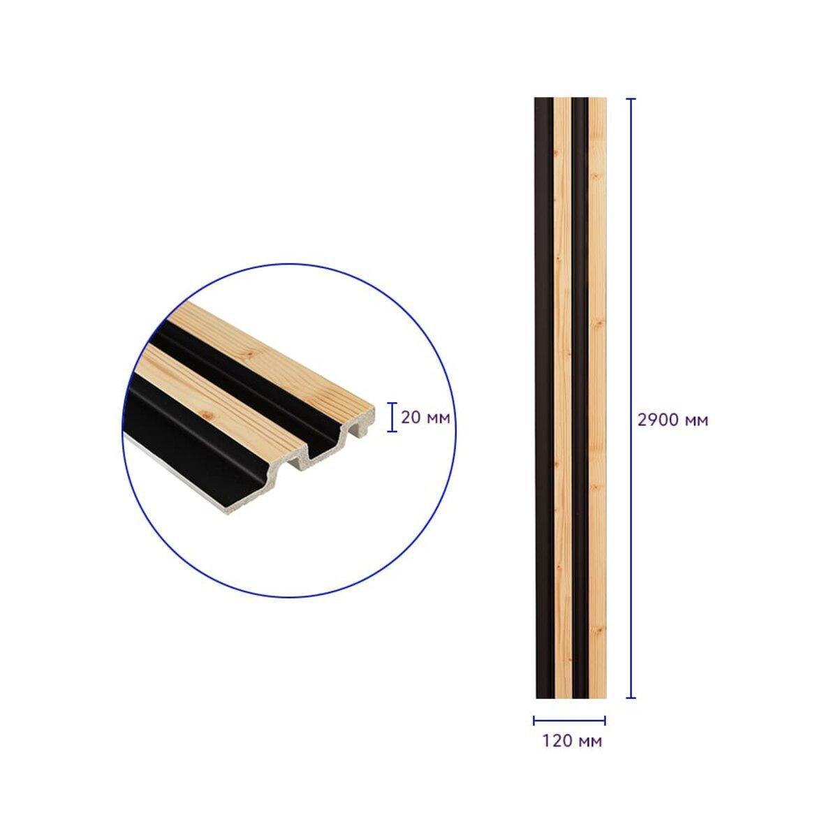 Рельс декоративный PS 2900х120х20 мм Сосна с графитом (SW-00002146) - фото 3 Рельс декоративный PS 2900х120х20 мм Сосна с графитом (SW-00002146) - фото 3