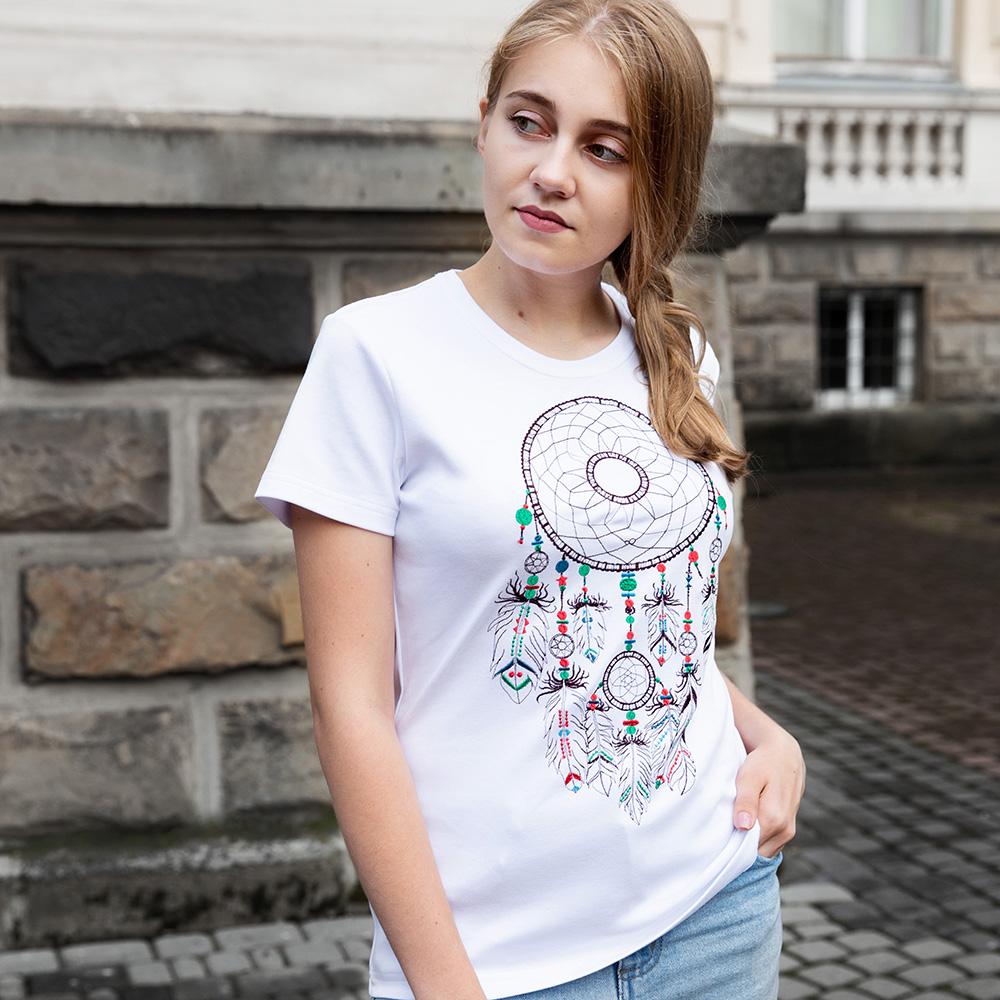 Футболка з вишивкою BATIAR Ловець снів S Білий
