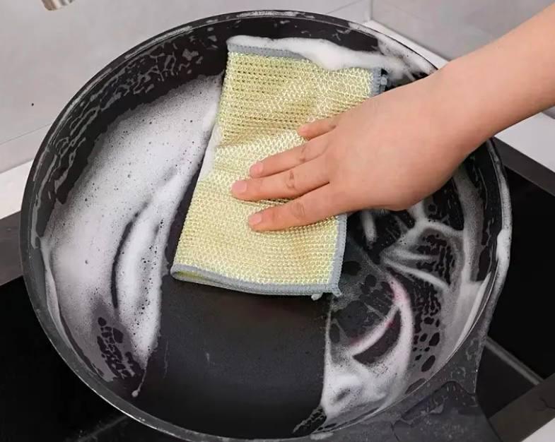 Набор двусторонних тряпок царапающих салфеток для мытья посуды и овощей салфетка 3 шт. Разноцветный (25819cbb) - фото 2 Набор двусторонних тряпок царапающих салфеток для мытья посуды и овощей салфетка 3 шт. Разноцветный (25819cbb) - фото 2