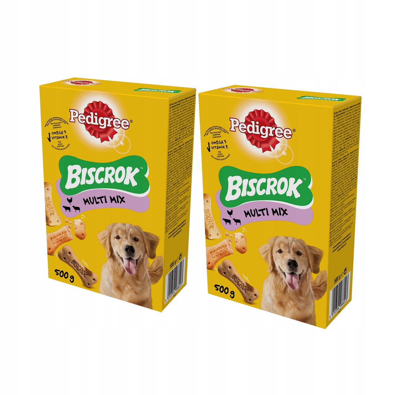 Печиво для собаки у формі кубиків Pedigree Multi Biscrok 500 г 2 шт. (Cf83h)