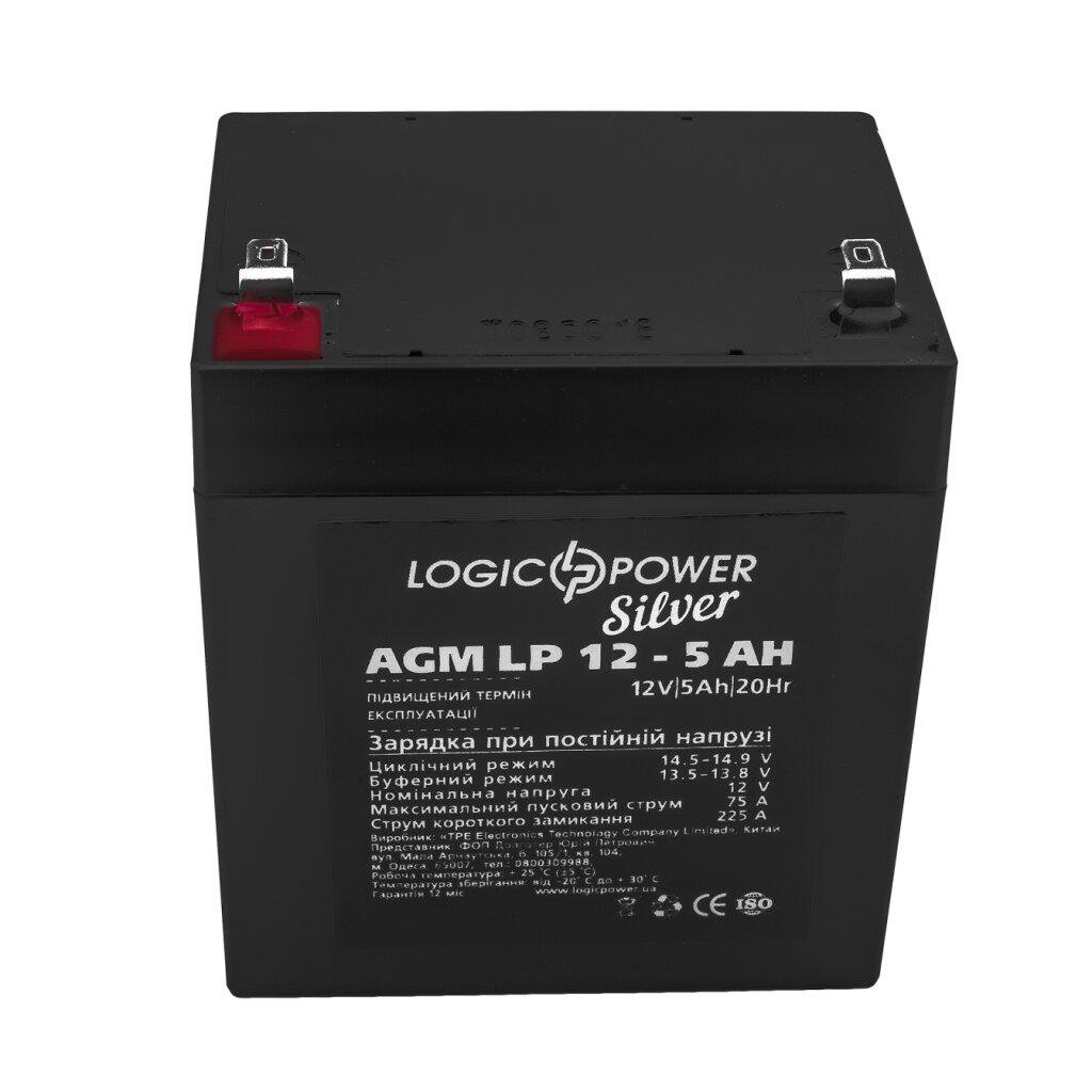 Аккумулятор свинцово-кислотный LogicPower AGM LP 12V 5 Ah T1 (LP1513)