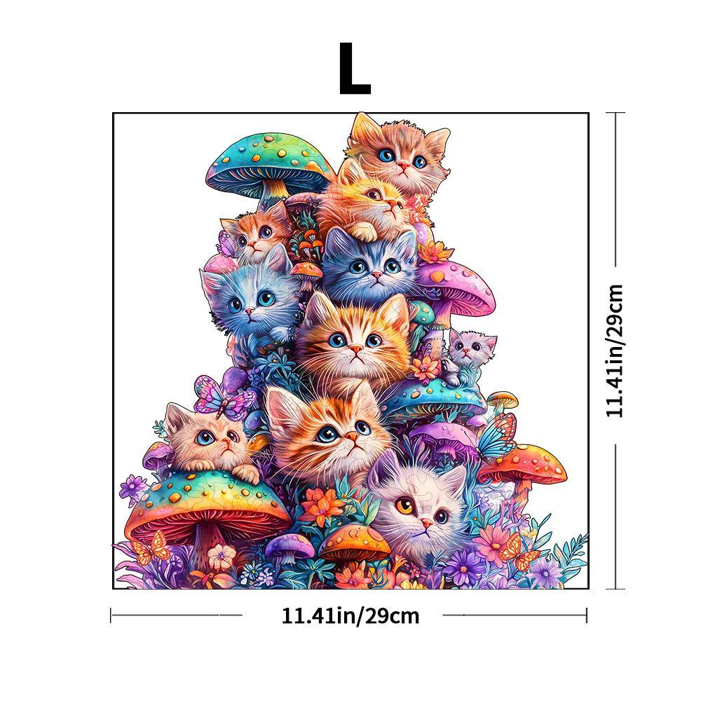 Пазлы деревянные семья котиков А3 (669) - фото 2 Пазлы деревянные семья котиков А3 (669) - фото 2