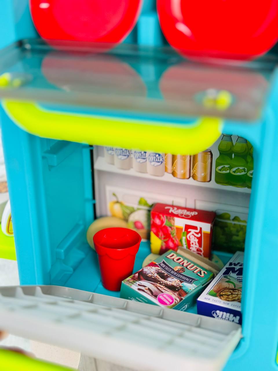 Кухня игровая 92 см 45 пр. Зеленый с синим (2529-1) - фото 2