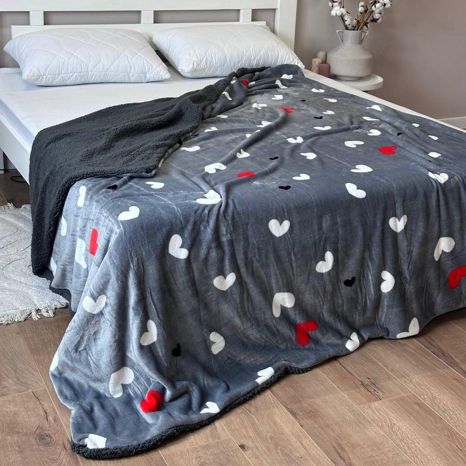 Плед-покрывало двухсторонний 150х210 см Серый (29879621)