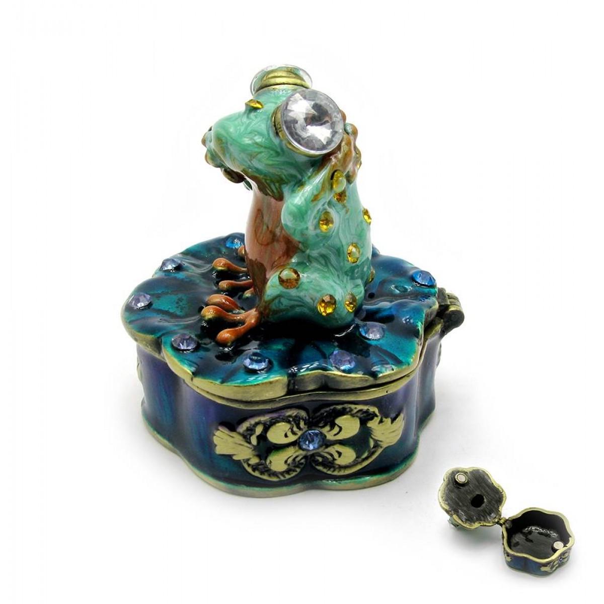 Скринька металева з емаллю Жаба 7,5х6,5х5 см