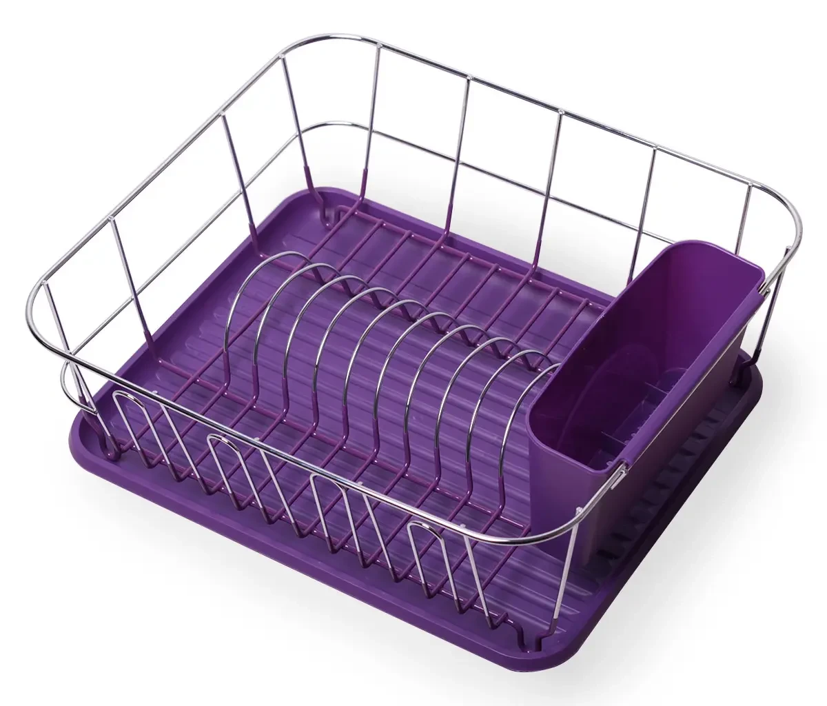 Сушилка для посуды Kamille 37x33x13,5 см Фиолетовый (KM-0763C)