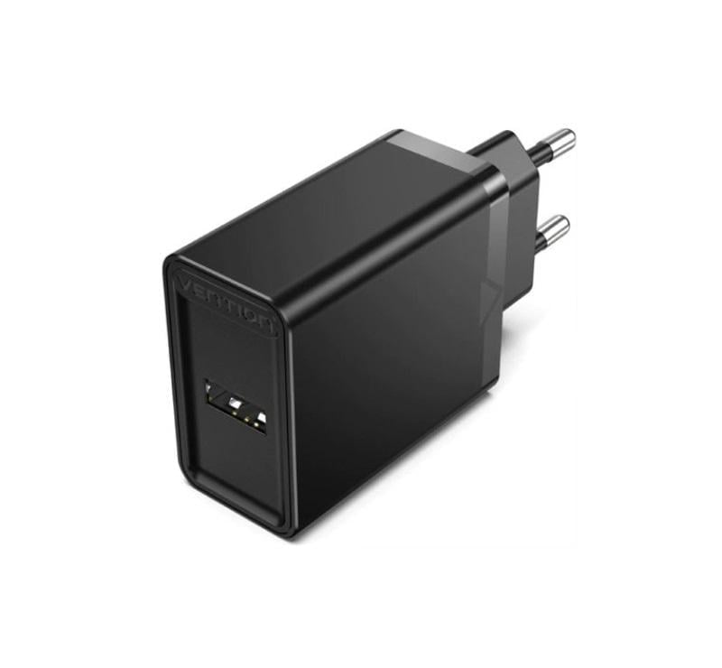 Зарядное устройство сетевое Vention 1-port USB Wall Charger 12W EU-Plug Black (FAAB0-EU)