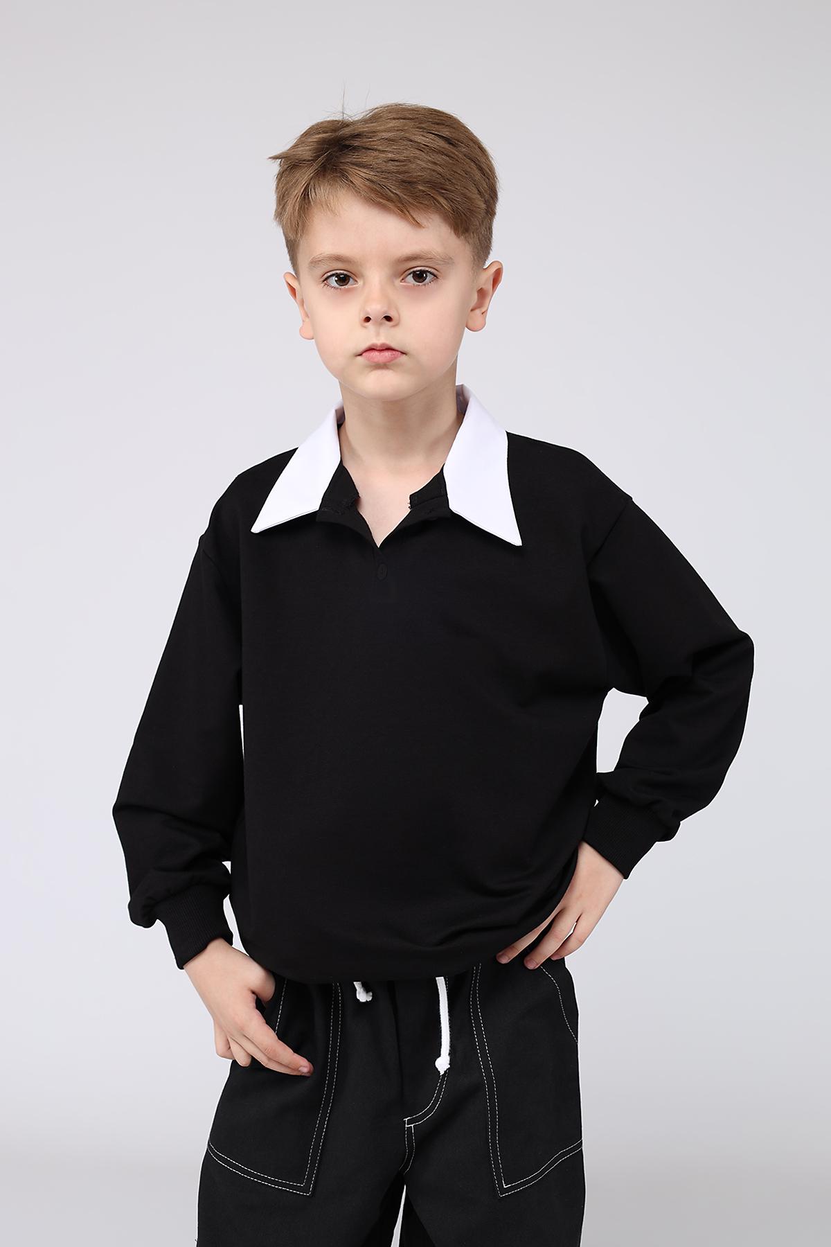 Джемпер-обманка для мальчика ЦБ-00279474 116 см Черный (28576163)