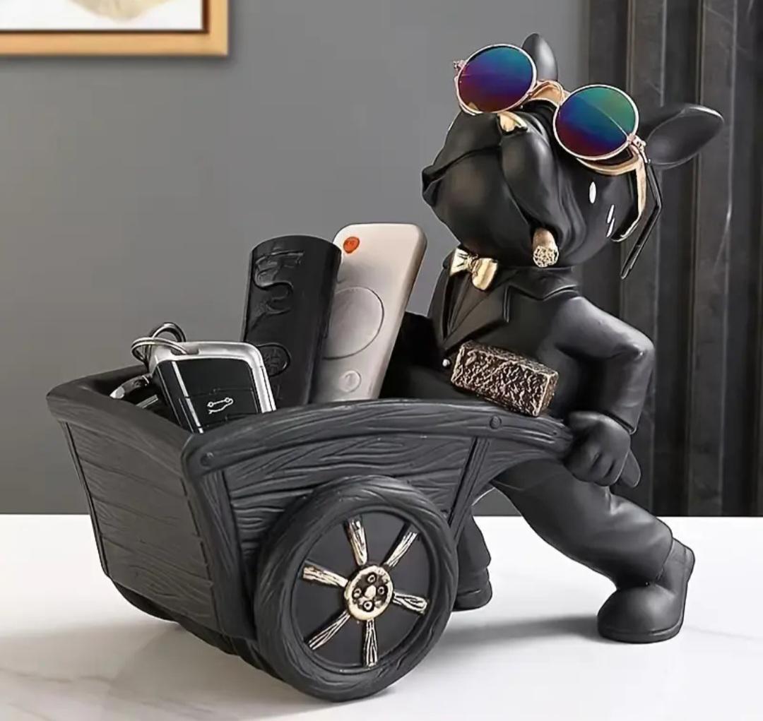 Статуетка ключниця-цукерниця візок 22,5 см Чорний