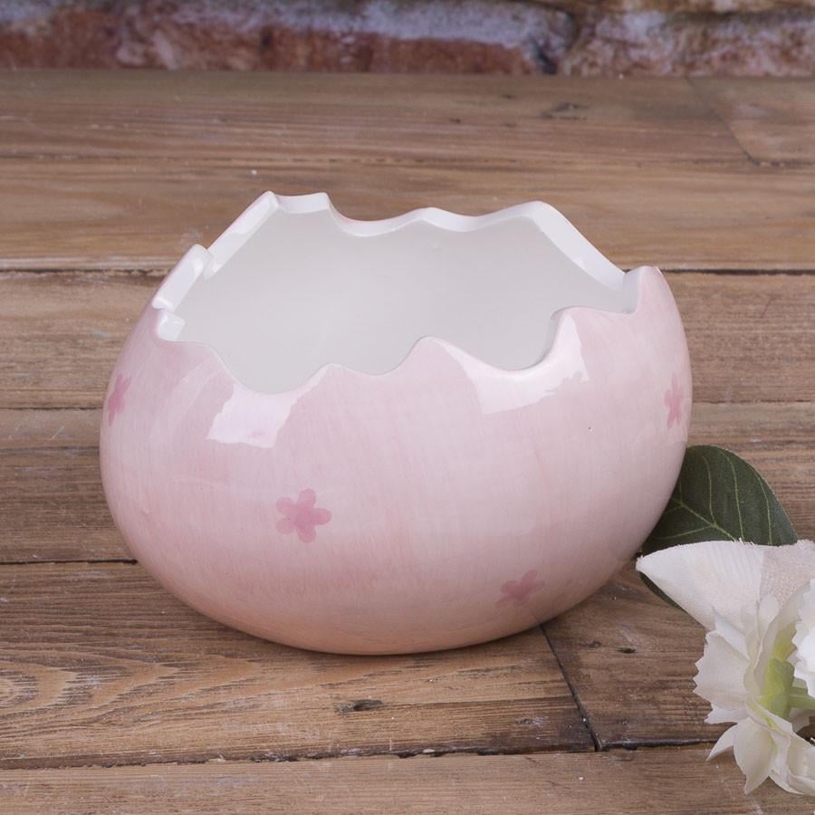 Кашпо Скорлупа с цветами Розовый (4935-1)