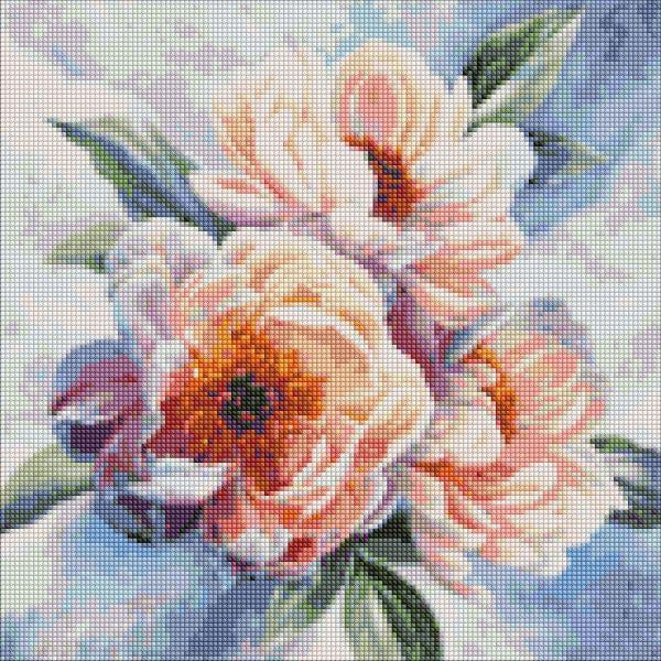 Алмазная мозаика Красота пионов annasteshka