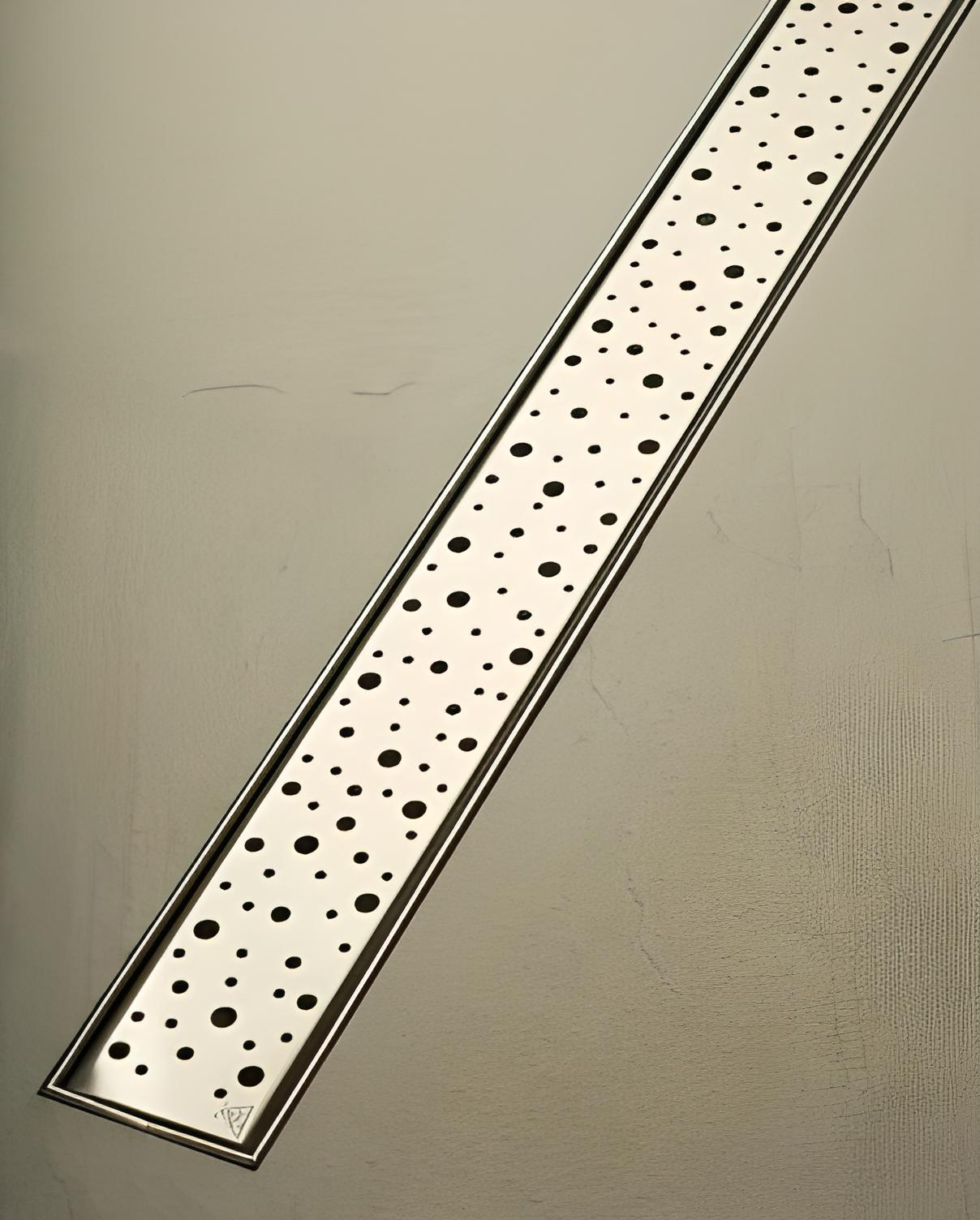 Канал душовий МСН з нержавіючою кромкою/решітка Краплі/сухий сифон DN40 65x350 мм (CH-350DN1)