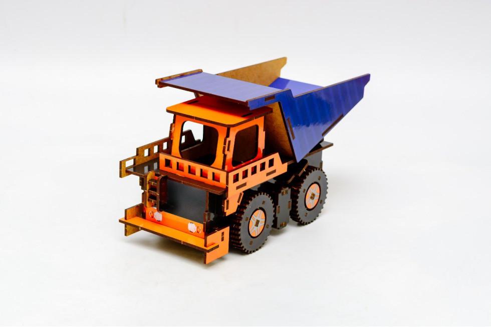 Конструктор з дерева механічний PuzzleOK 3D Самоскид 96 деталей - фото 2 Конструктор з дерева механічний PuzzleOK 3D Самоскид 96 деталей - фото 2