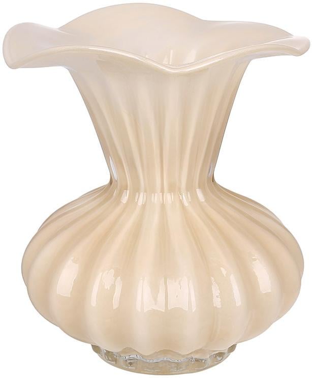 Ваза стеклянная monika для цветов 14х17 см Пряженное молоко - фото 1 Ваза стеклянная monika для цветов 14х17 см Пряженное молоко - фото 1