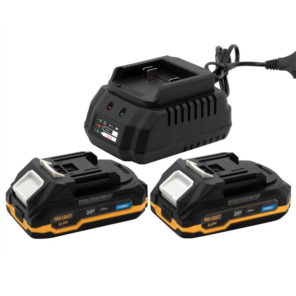 Набір акумуляторів Li-ion та зарядного пристрою ProCraft PBC 20/2 акб та зп