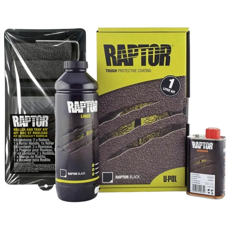 Захисне покриття підвищеної міцності U-POL RAPTOR з валиком 1 л Безбарвний