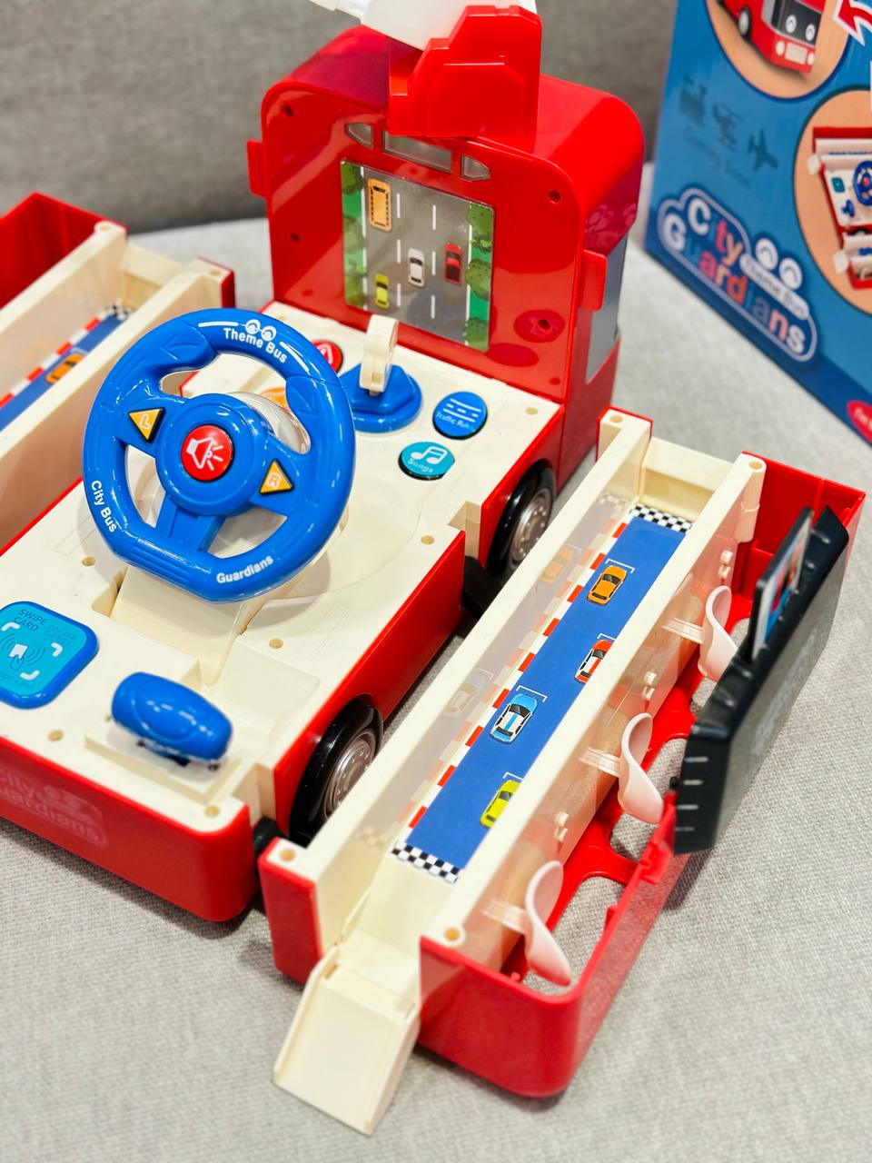 Іграшковий музичний автобус Fun Game з кермом трансформер 2в1 265-2 автотренажер Пожежна машина (2054641465) - фото 8