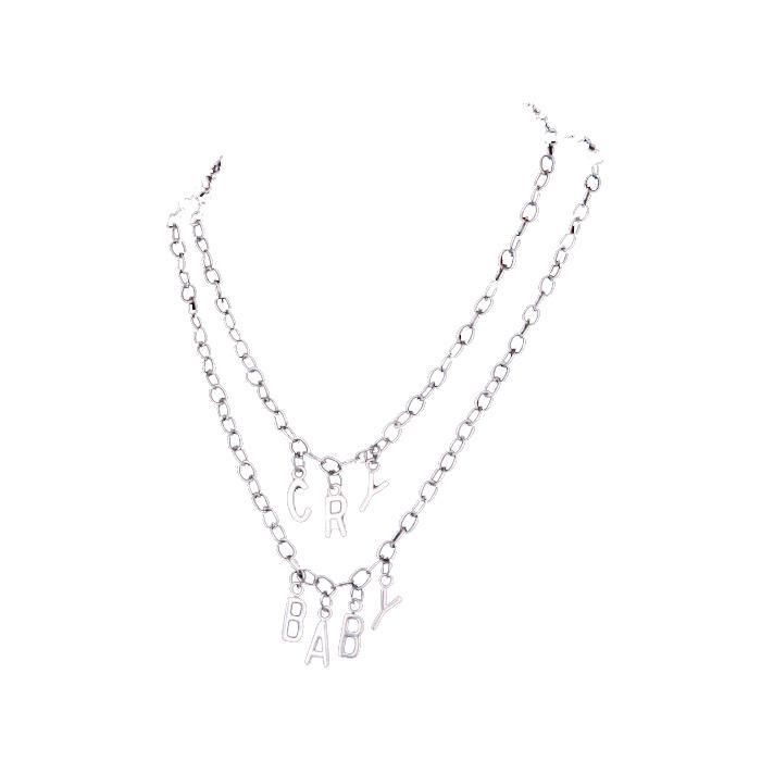 Кулон з літерами Cry Baby двошаровий (23164)