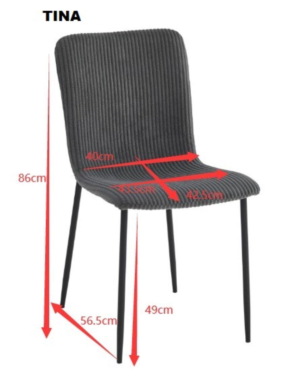 Стул Intarsio Tina ткань вельвет Черный/Серый (28710932) - фото 6 Стул Intarsio Tina ткань вельвет Черный/Серый (28710932) - фото 6