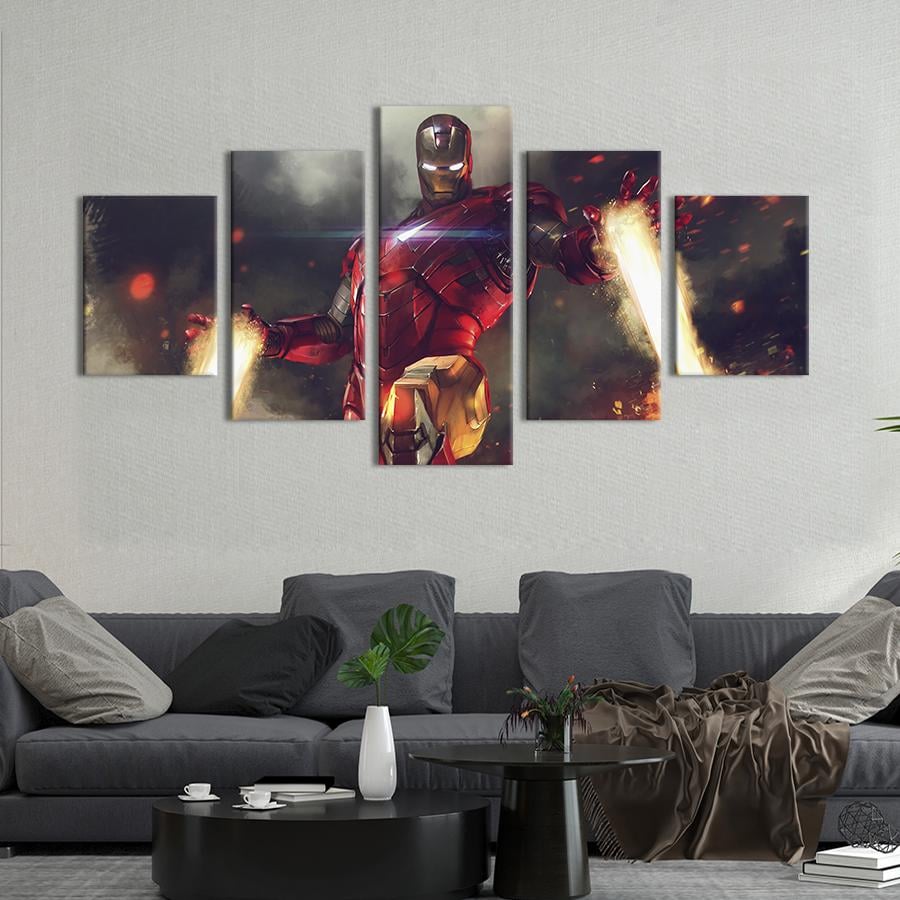 Модульная картина из 5 частей Железный человек персонаж Marvel Comics 162x80 см (716-52)