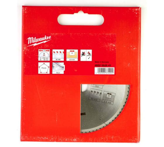 Пиляльний диск Milwaukee по металу 216x30x2,8 80Z (4932352841) - фото 2 Пиляльний диск Milwaukee по металу 216x30x2,8 80Z (4932352841) - фото 2