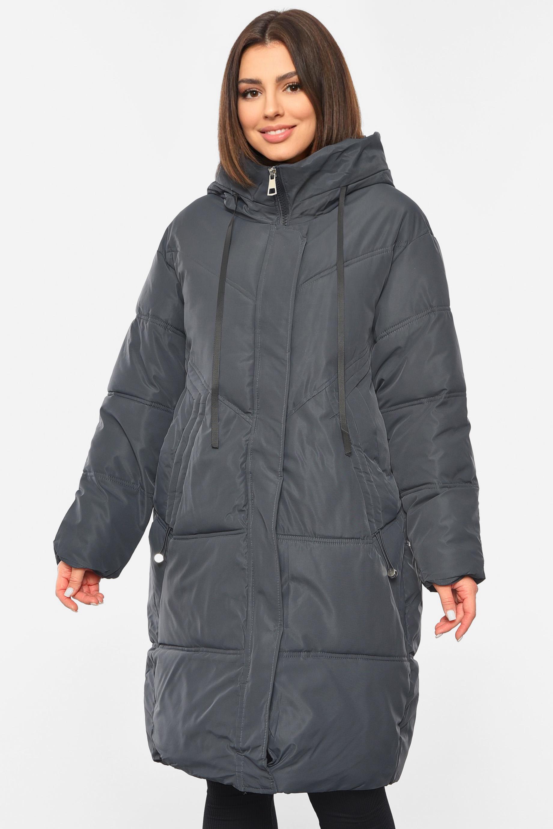 Куртка женская зимняя 3XL Темно-серый (193696)
