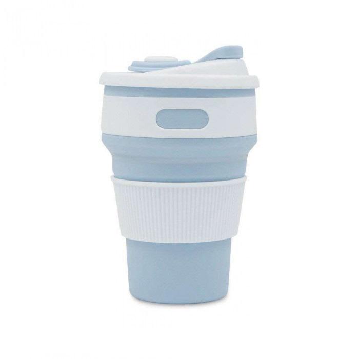 Складной силиконовый стакан Collapsible Coffe Cup 350 мл R30043 Голубой (7d1d183c) - фото 1