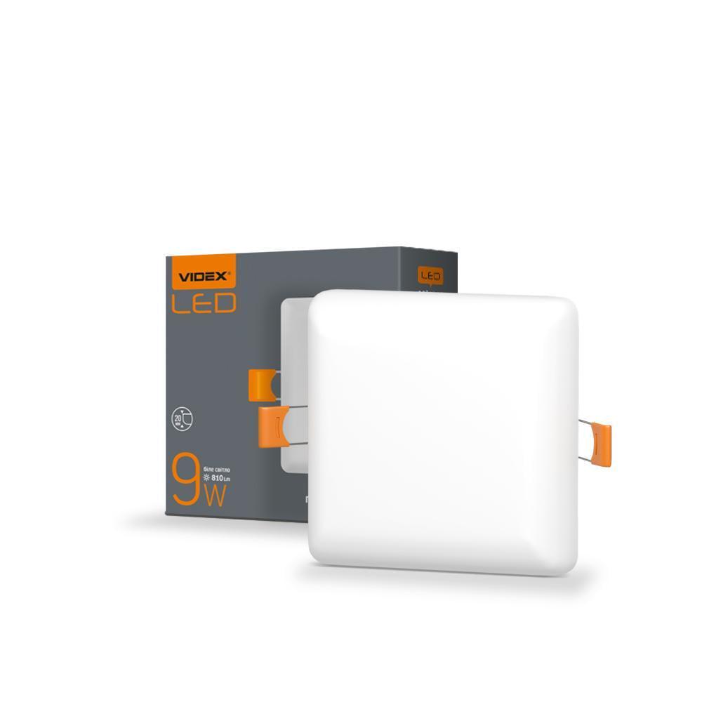 Cветильник LED VIDEX безрамочный квадратный 9 W 4100K