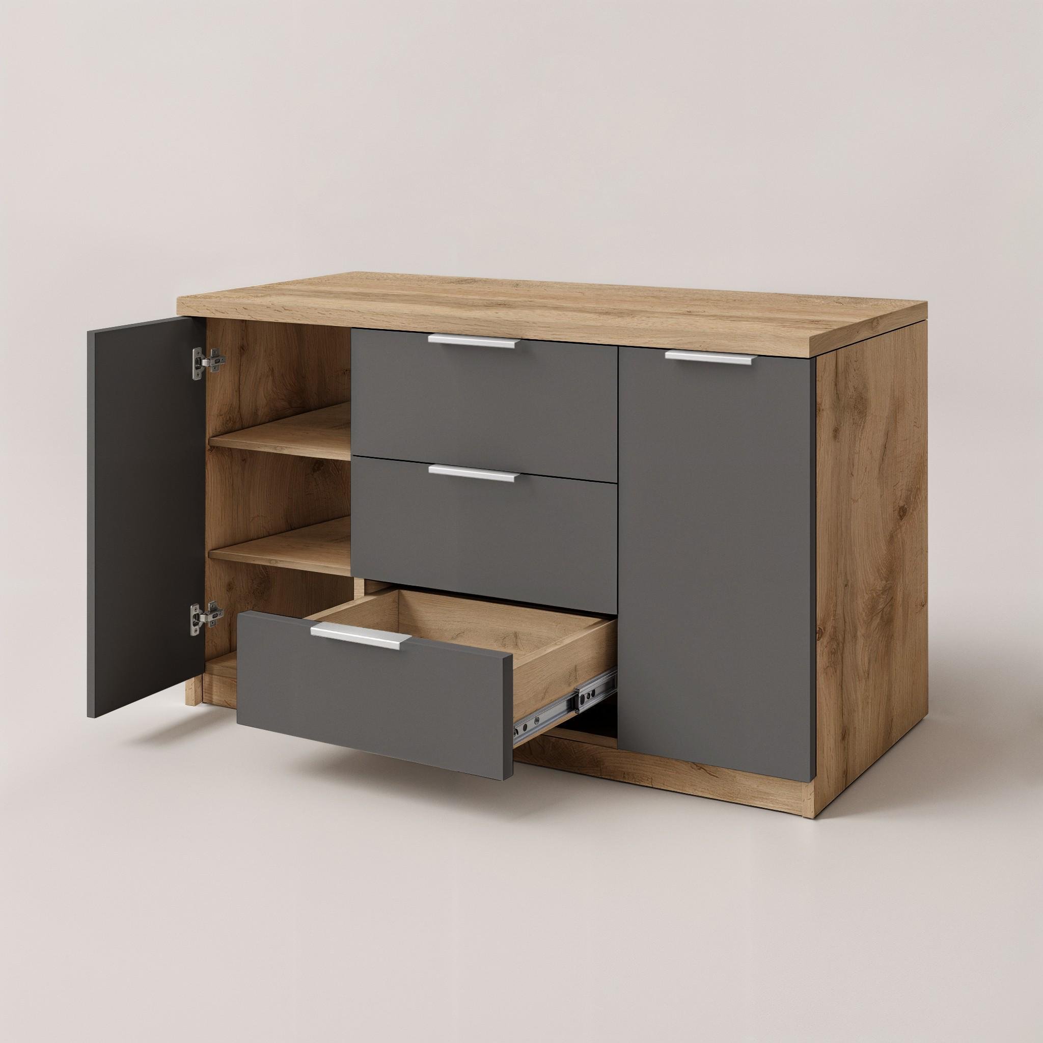 Комод Komfort 1300х450х850 мм Дуб Аппалачі/Антрацит - фото 3 Комод Komfort 1300х450х850 мм Дуб Аппалачі/Антрацит - фото 3