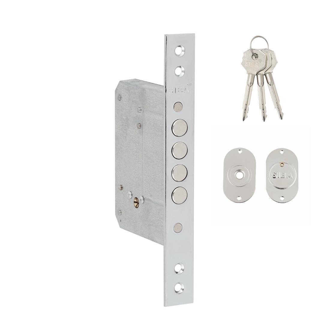 Замок врізний додатковий Siba 10189/4MF 3KEY B 50 мм Хром (10189/4MF CP 3KEY)