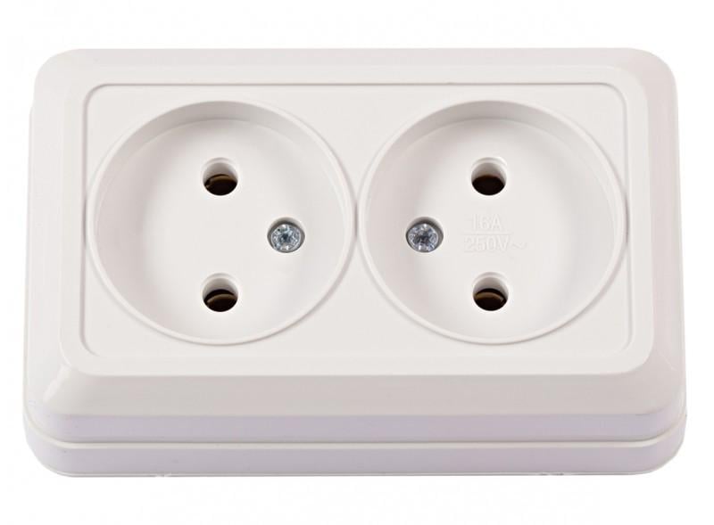 Розетка Luxel Opera двойная без заземления Белый (2007)